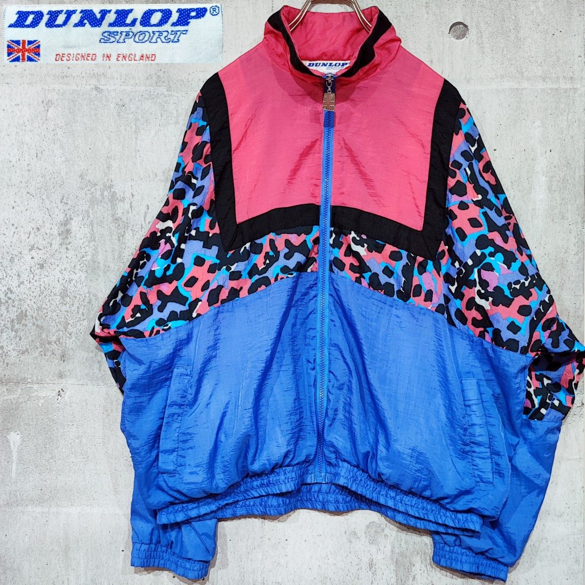 DUNLOP SPORT 英国デザイン オーバーサイズトラックジャケット XL 古着 90s ナイロンジャケット
