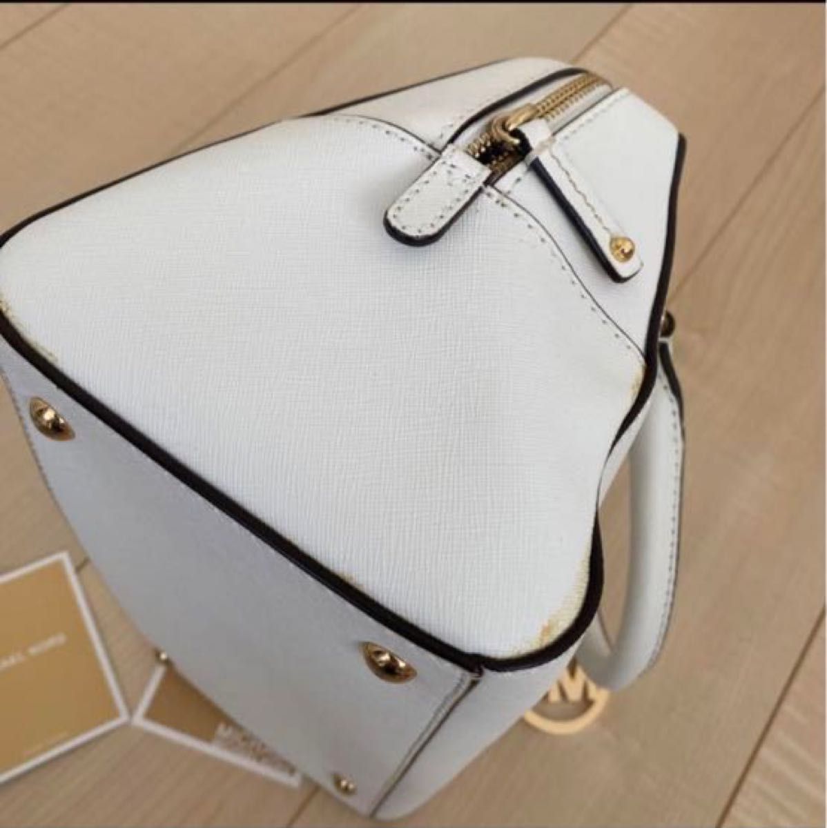 未使用 MICHAEL KORS マイケルコース 2ウェイ 白 レザー 未使用 MICHAEL KORS マイケルコース 2ウェイ 白 レザー