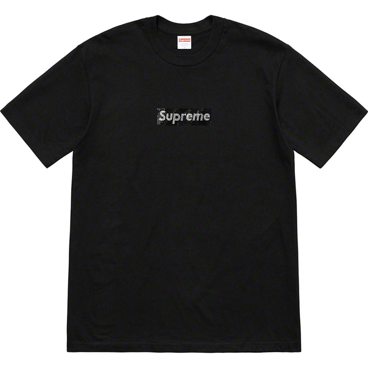 新品正規/送料無料 25周年 19ss Supreme Swarovski Box Logo Tee Black S ブラック 黒 シュプリーム スワロフスキー ボックスロゴ Tシャツ_画像1