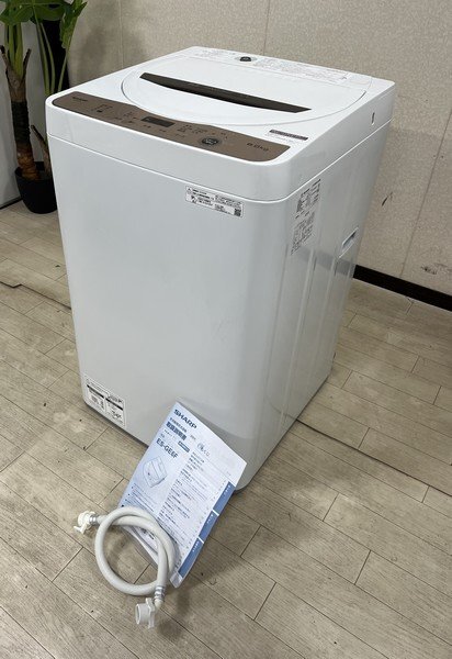 § exhibition goods [ sharp / SHARP full automation electric washing machine ES-GE6F-T 6.0kg 23 year buy brown group stainless steel hole none .]P06403