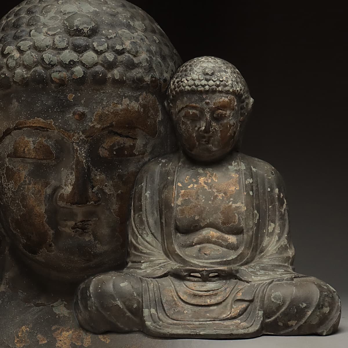 UT880 時代仏教美術 重厚 大型 銅鍍金「阿弥陀如来坐像」高42.5 UT880 時代仏教美術 重厚 大型 銅鍍金「阿弥陀如来坐像」高42.5