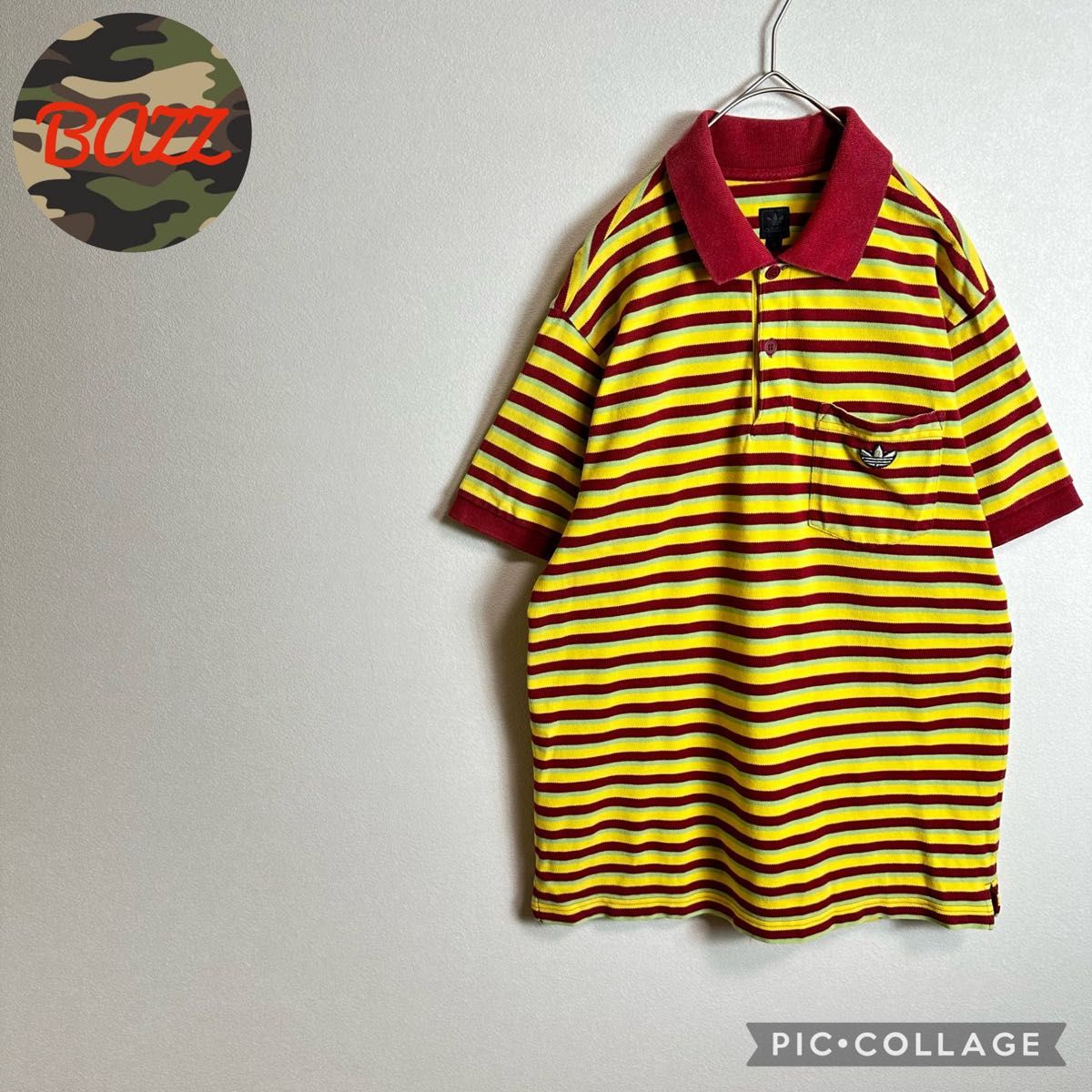 adidas アディダス 半袖ポロシャツ M トレフォイルロゴ ボーダー adidas アディダス 半袖ポロシャツ M トレフォイルロゴ ボーダー