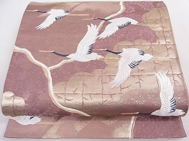 平和屋2◎六通柄袋帯 飛鶴文 金糸 逸品 DAAD4288we 仕立て上がり 平和屋2◎六通柄袋帯 飛鶴文 金糸 逸品 DAAD4288we 仕立て上がり