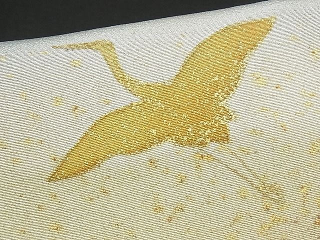  flat peace shop Noda shop # gorgeous kurotomesode author thing piece embroidery . wave . crane writing .. dyeing gold paint silk excellent article AAAD1440Ahg