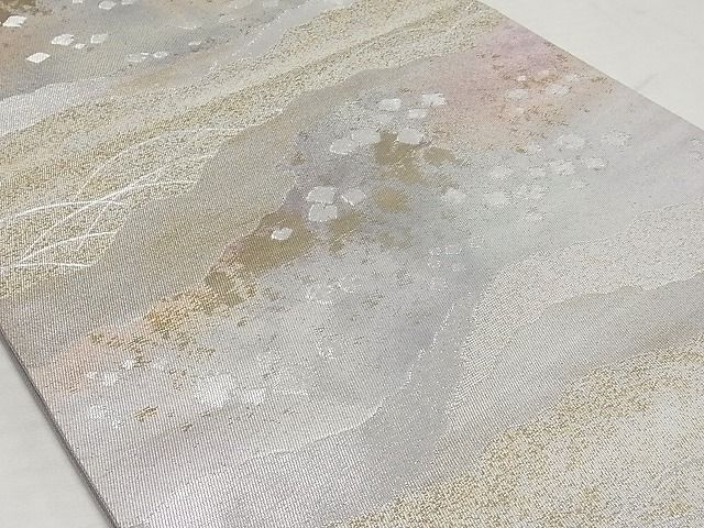 平和屋-こころ店 全通柄袋帯 道長箔散らし文様 銀糸 引箔 正絹 平和屋-こころ店 全通柄袋帯 道長箔散らし文様 銀糸 引箔 正絹