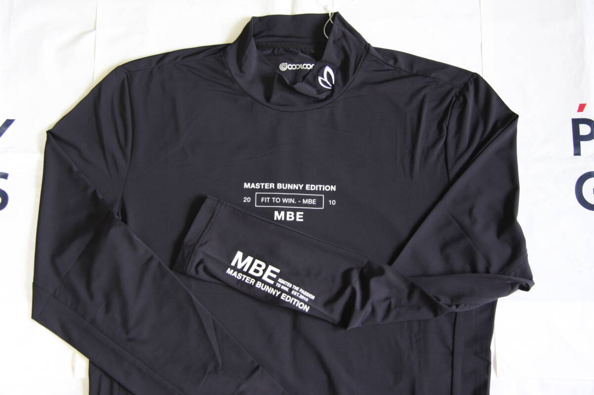 ★正規品★パーリーゲイツ PEARLY GATES マスターバニーエディション★大人気 COOLCORE 長袖モックシャツ★冷却効果★UVカット★黒色★4(M)