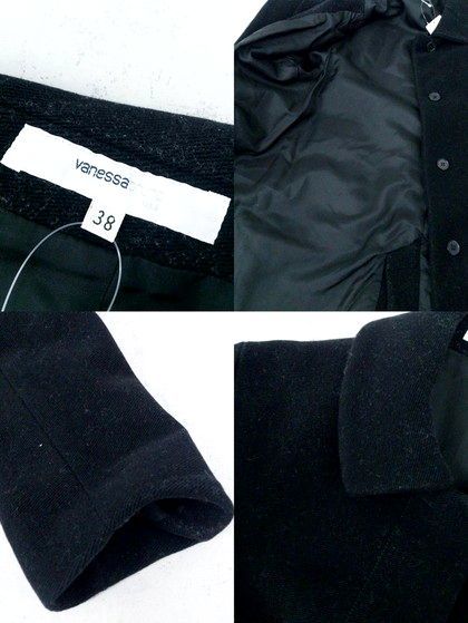 vanessabruno turn-down collar cashmere coat 38 black 
