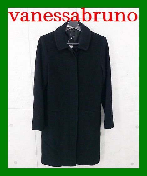 vanessabruno turn-down collar cashmere coat 38 black 