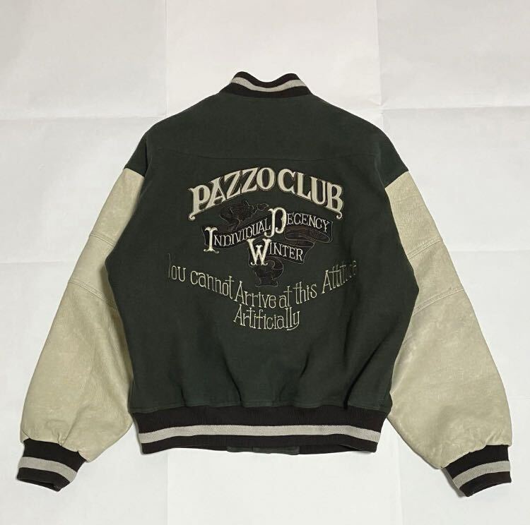 人気】PAZZO CLUB パッゾ スタジャン 刺繍 牛革レザー ウール 人気】PAZZO CLUB パッゾ スタジャン 刺繍 牛革レザー ウール