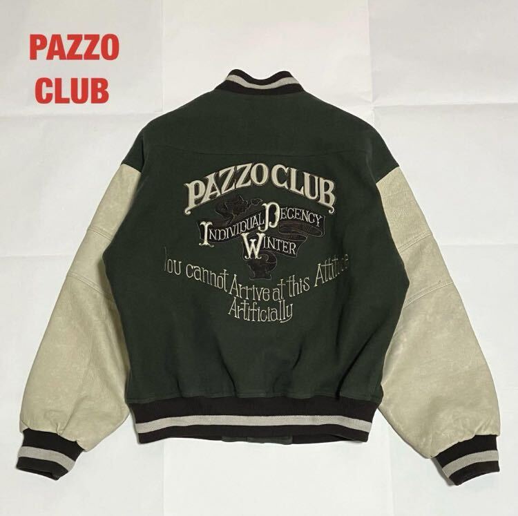 人気】PAZZO CLUB パッゾ スタジャン 刺繍 牛革レザー ウール 人気】PAZZO CLUB パッゾ スタジャン 刺繍 牛革レザー ウール