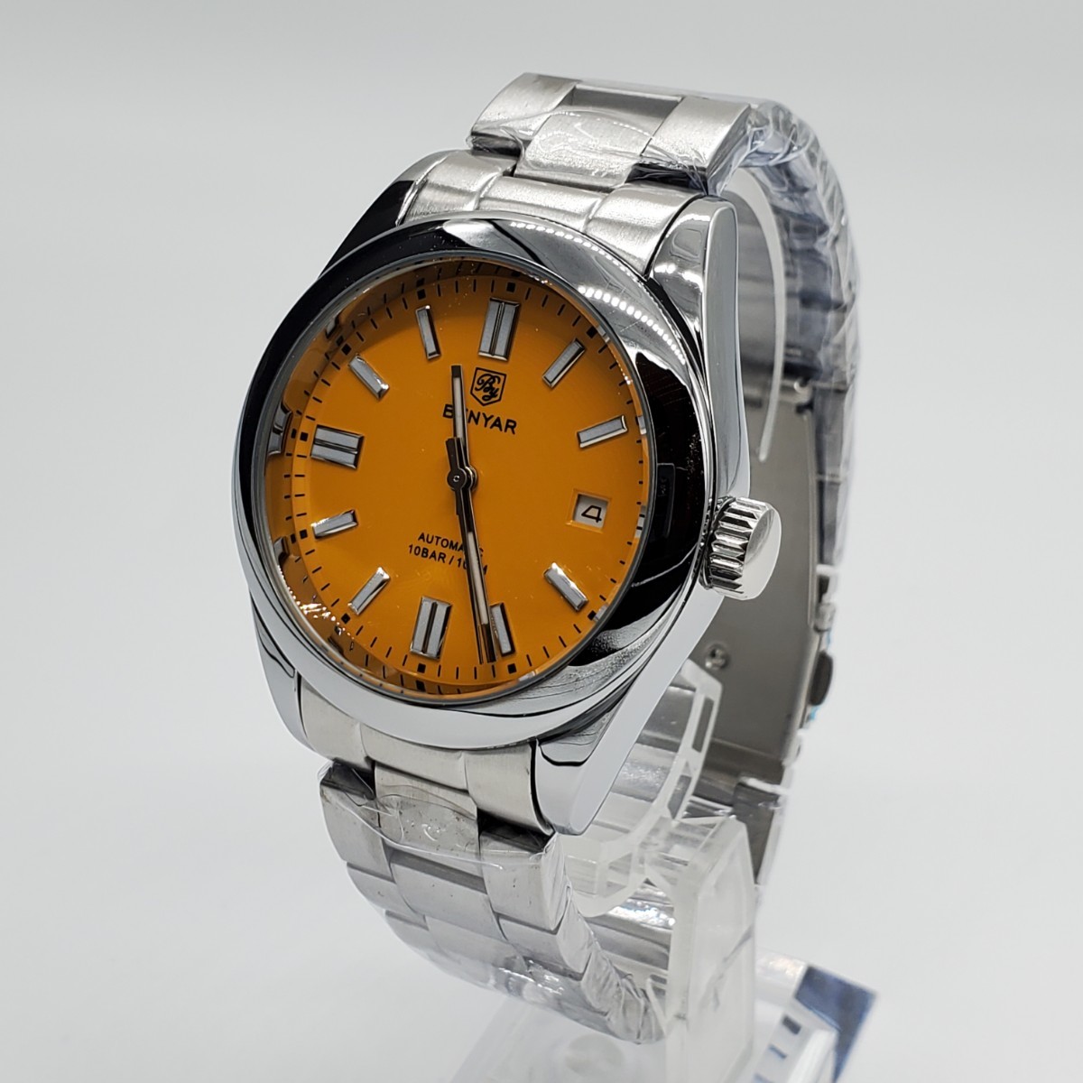  новый товар самозаводящиеся часы BENYAR желтый желтый мужские наручные часы автоматический ST6 бизнес 