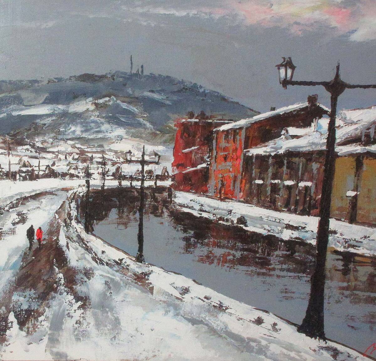 ☆ 高橋益之 ☆「雪溶け 」油絵 F3号 新品! ☆ 高橋益之 ☆「雪溶け 」油絵 F3号新品!