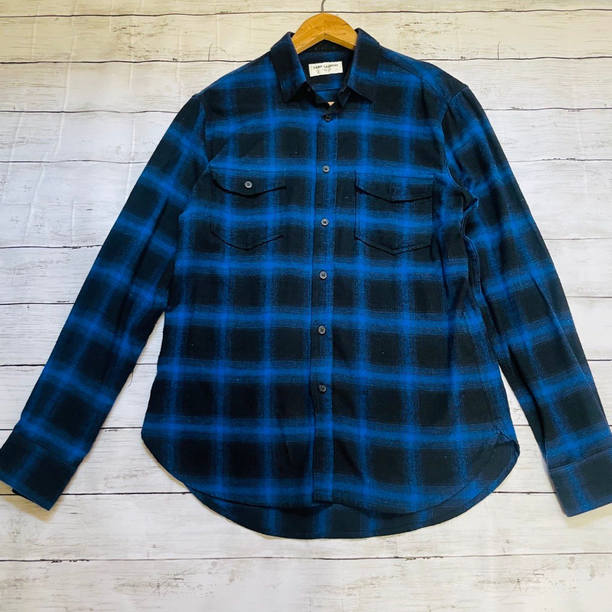 サンローラン Saint Laurent PARIS オンブレチェックシャツ 長袖 サンローラン Saint Laurent PARIS オンブレチェックシャツ 長袖