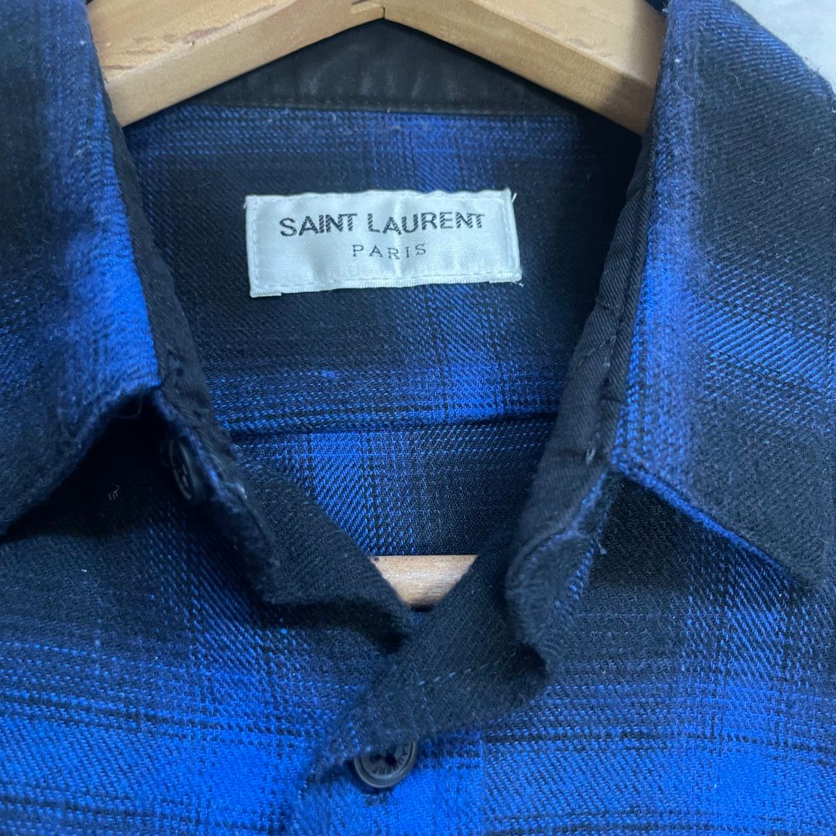 サンローラン Saint Laurent PARIS オンブレチェックシャツ 長袖 サンローラン Saint Laurent PARIS オンブレチェックシャツ 長袖