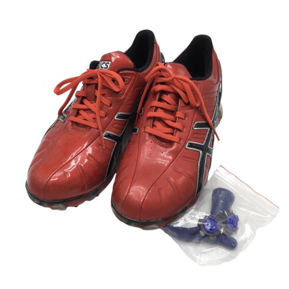 【超美品】アシックス ゴルフシューズ レッド×黒 TGN902 ゲルエースPRO2 メンズ 24.5 ゴルフウェア ASICS