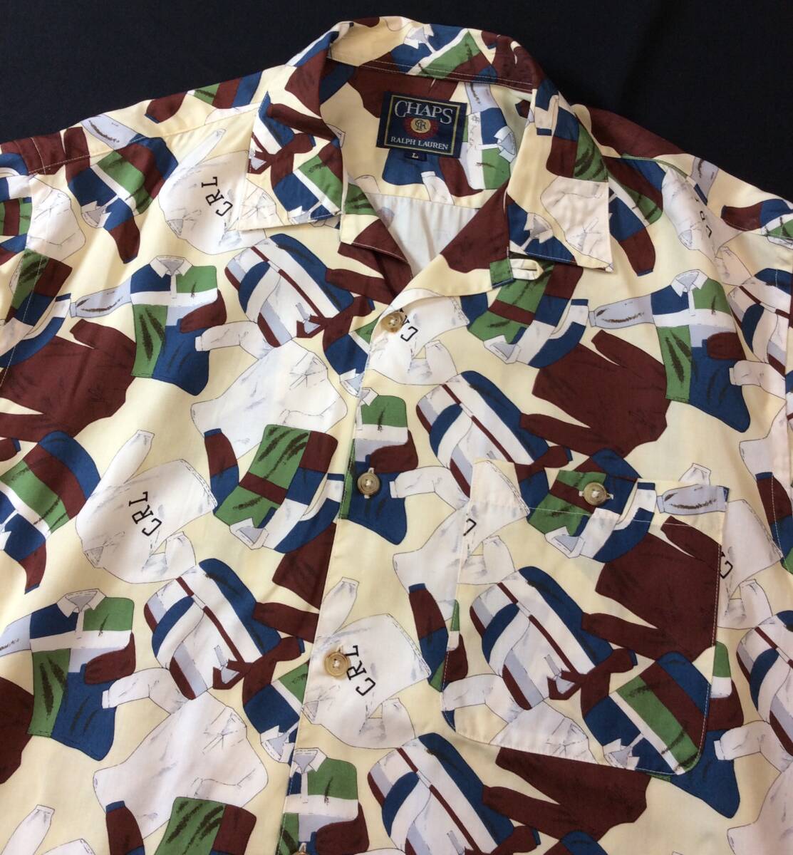 CHAPS RALPH LAUREN チャップス ラルフローレン 90s 総柄 半袖 CHAPS RALPH LAUREN チャップス ラルフローレン 90s 総柄 半袖