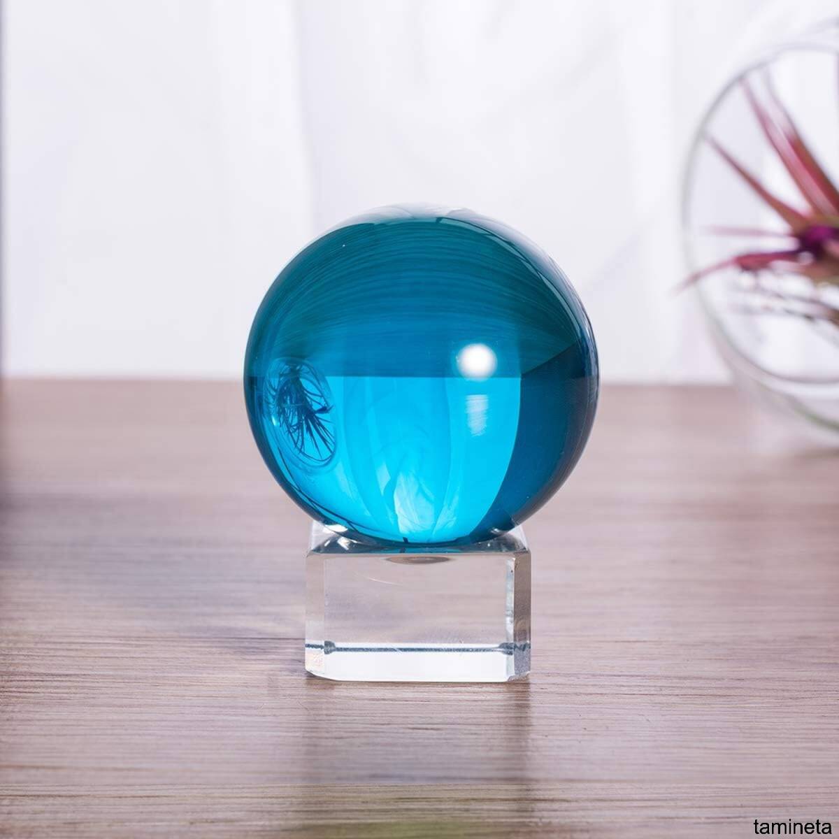 ブルー クリスタルボール 多色透明 水晶玉 40mm 藍色 ブルー クリスタルボール 多色透明 水晶玉 40mm 藍色