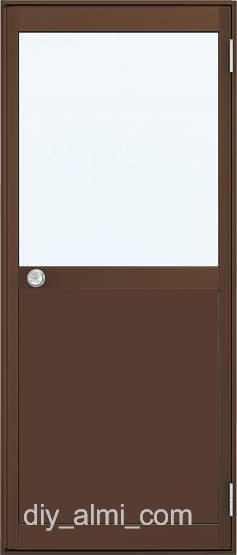 ■【DIY】ykkap製 アルミ勝手口 框ドア 半外 W850×2007H(85020)片開き