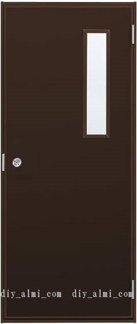 ■【DIY】YKKAP製 アルミ勝手口 フラッシュドア 小窓付タイプ 半外枠 W796×2007H(79620)片開き