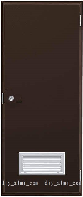 ■【DIY】YKKAP製 アルミ勝手口 フラッシュドア ガラリタイプ 半外枠 W785×1840H(78518)片開き