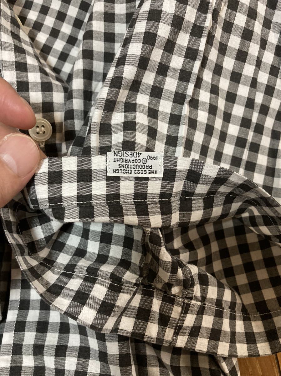 GOODENOUGH ギンガムチェックシャツ ブラック×ホワイト サイズL