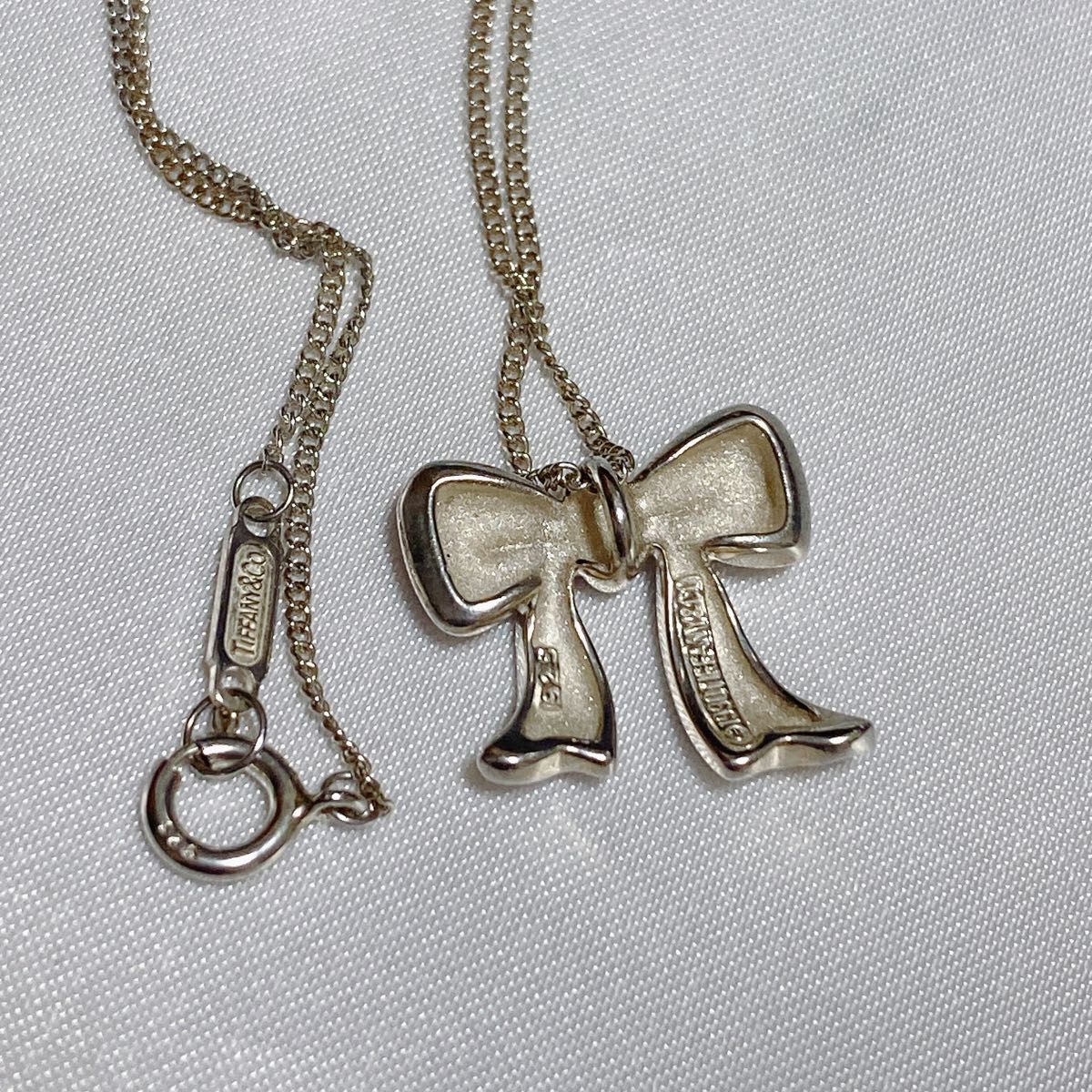 TIFFANY&Co ティファニー リボン ネックレス シルバー925 レア TIFFANY&Co ティファニー リボン ネックレス シルバー925 レア
