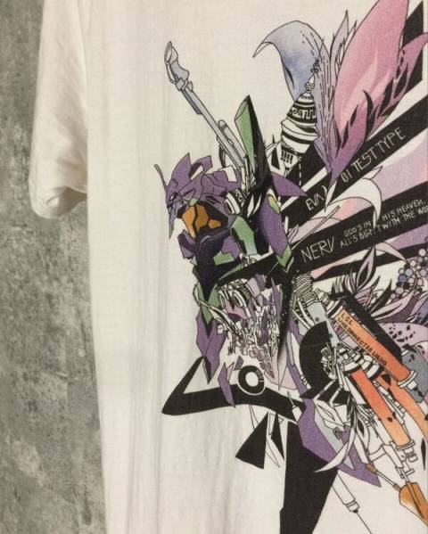 注文割引 Tt1344 M ホワイト 白 半袖 Tシャツ エヴァンゲリオン イラスト 初号機 Evangelion Abstract ラヂオエヴァ 柿川健太 Eva Radio イラスト キャラクター Labelians Fr