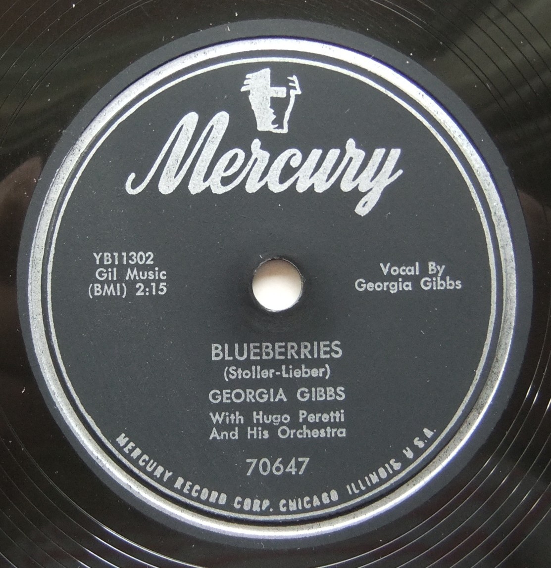 ◆ GEORGIA GIBBS ◆ Sweet And Gentle / Blueberries ◆ Mercury 70647 (78rpm SP) ◆の画像3