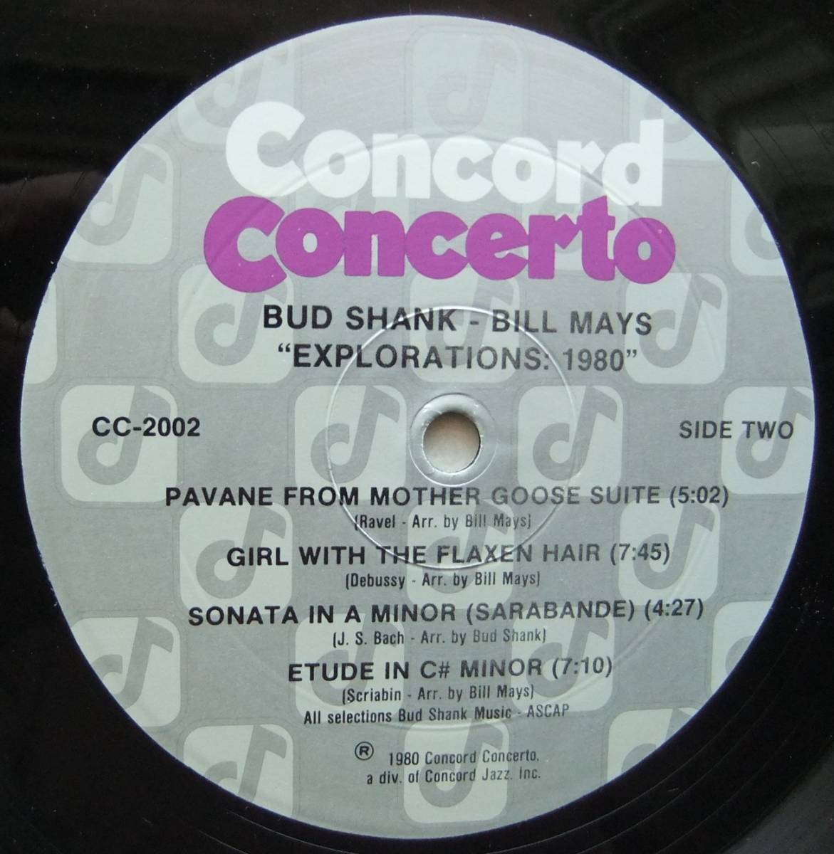 ◆ BUD SHANK - BILL MAYS / Explorations : 1980 ◆ Concord Concerto CC-2002 ◆ T_画像4