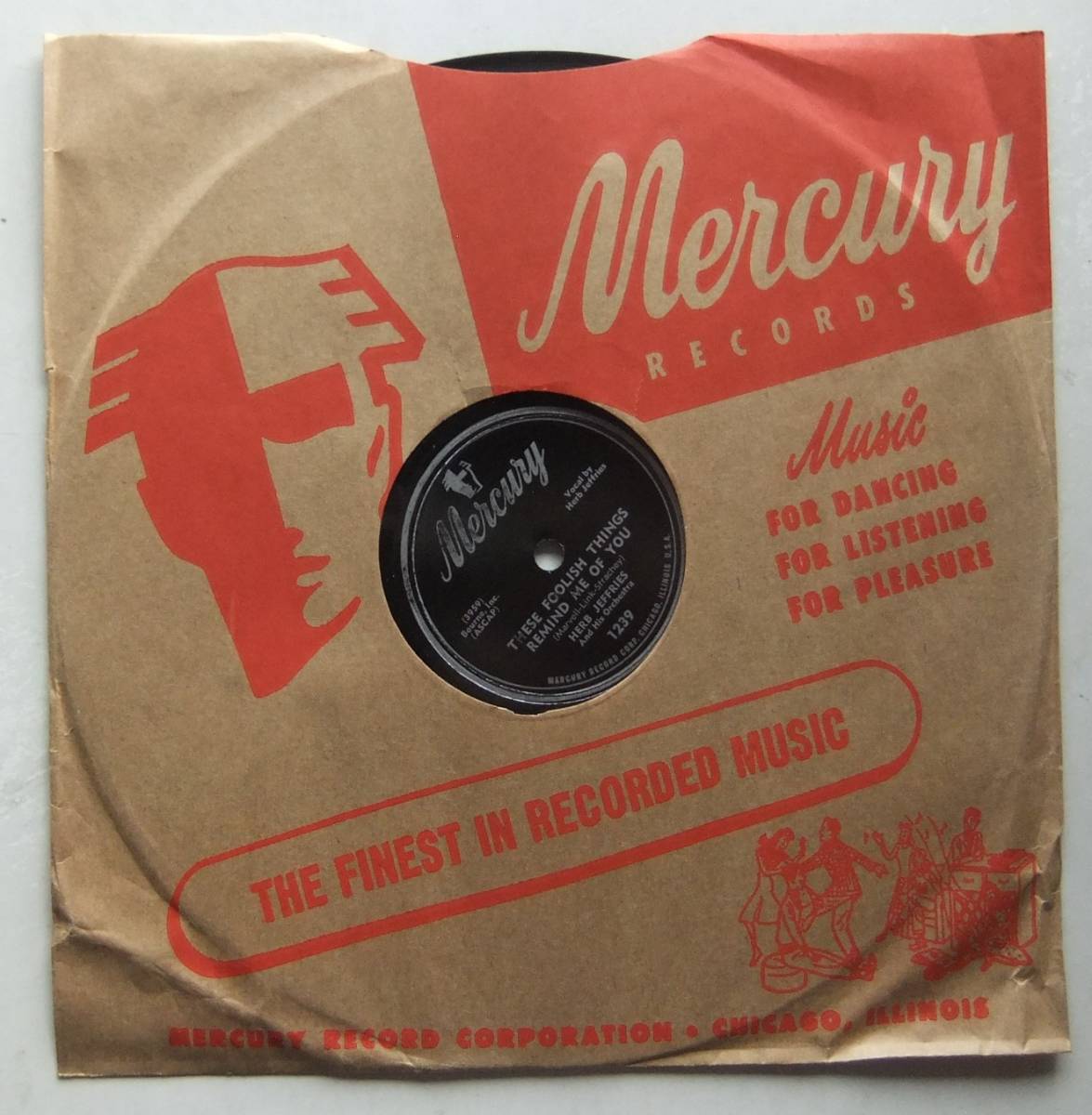 ◆ HERB JEFFRIES ◆ Basin Street Blues / These Foolish Things Remind Me Of You ◆ Mercury 1239 (78rpm SP) ◆_画像1