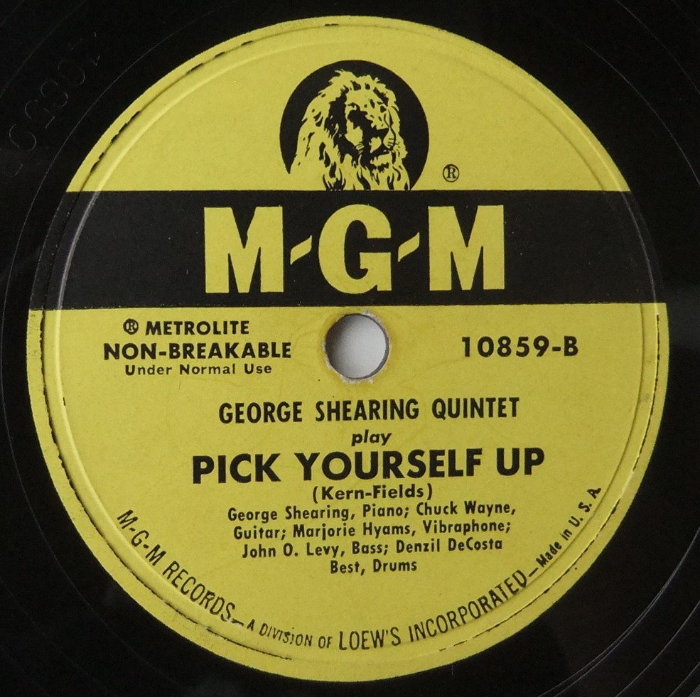 * GEORGE SHEARING Quintet * Roses Of Picardy / Pick Yourself Up * MGM 10859 (78rpm SP) *