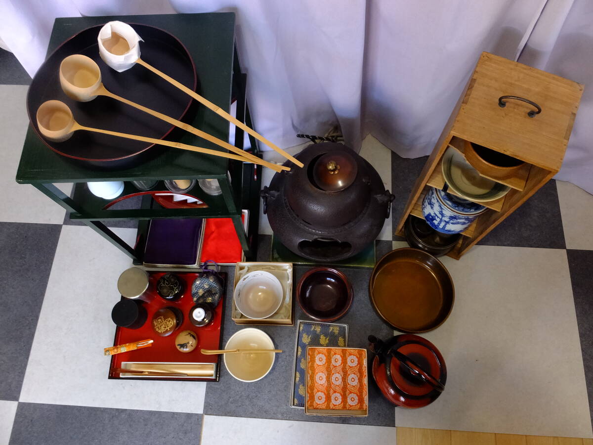 茶道具(風炉薄茶手前)まとめて一式、ユーズド。自宅でお茶会 茶道具(風炉薄茶手前)まとめて一式、ユーズド。自宅でお茶会