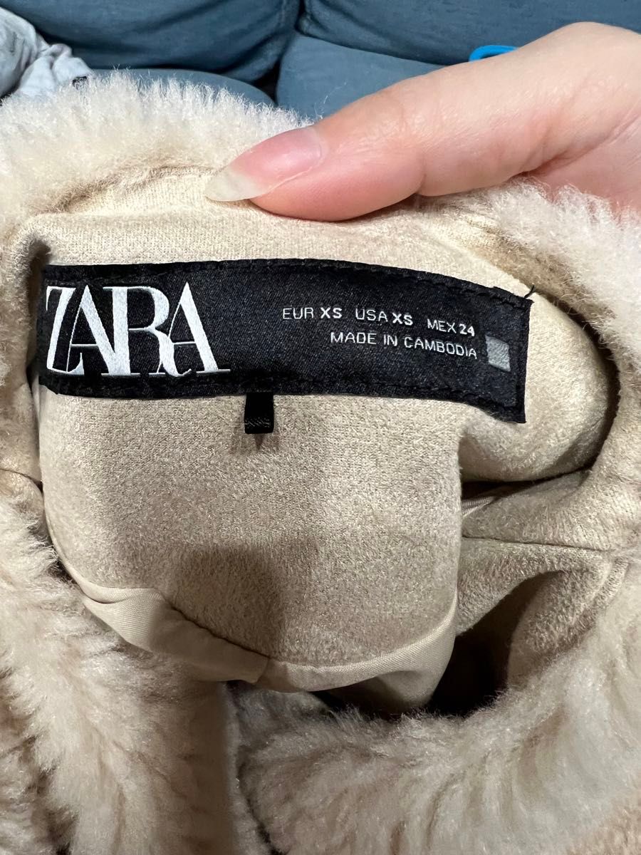 ZARA】フェイクボアジャケット ロブスタークラスプ アウター ZARA】フェイクボアジャケット ロブスタークラスプ アウター