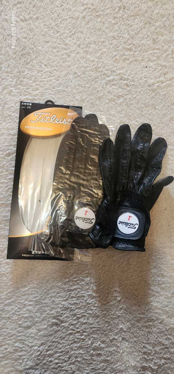 Titllist PROFESSIONAL SIZE26 タイトリスト プロフェッショナル サイズ26 プロモデル 全天候タイプ TG77 BK-26 2枚 左手