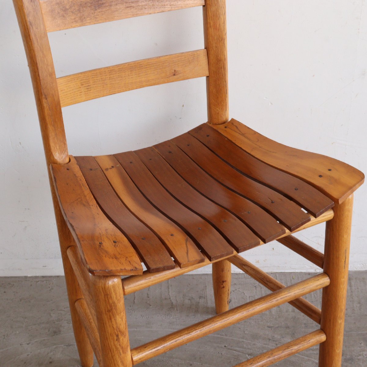  America Vintage wooden dining chair / Country style antique chair Cafe store furniture USA wood #602-30-245-146