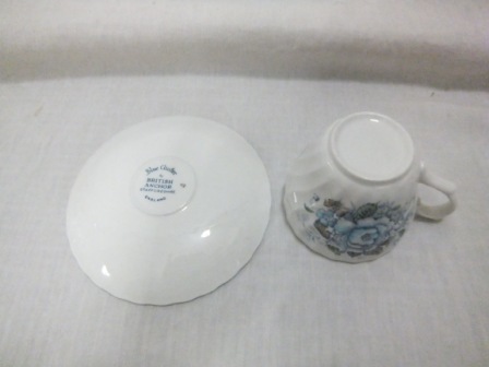 BRITISH ANCHOR STAFFORDSHIRE ブリティッシュアンカー スタッフォードシャー Blue Cluster ブルークラスター ティーカップ&ソーサー 6客_画像5