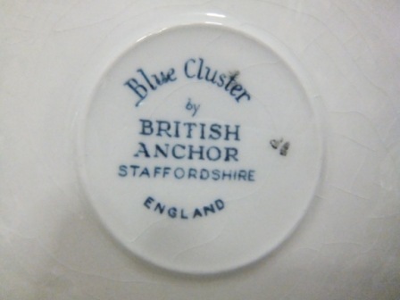 BRITISH ANCHOR STAFFORDSHIRE ブリティッシュアンカー スタッフォードシャー Blue Cluster ブルークラスター ティーカップ&ソーサー 6客_画像6