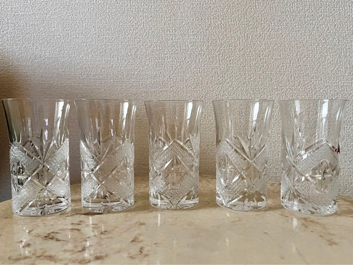 ボヘミアグラス チェコグラス 5個セット(ほぼ新品)|Yahoo ボヘミアグラス チェコグラス 5個セット(ほぼ新品)|Yahoo