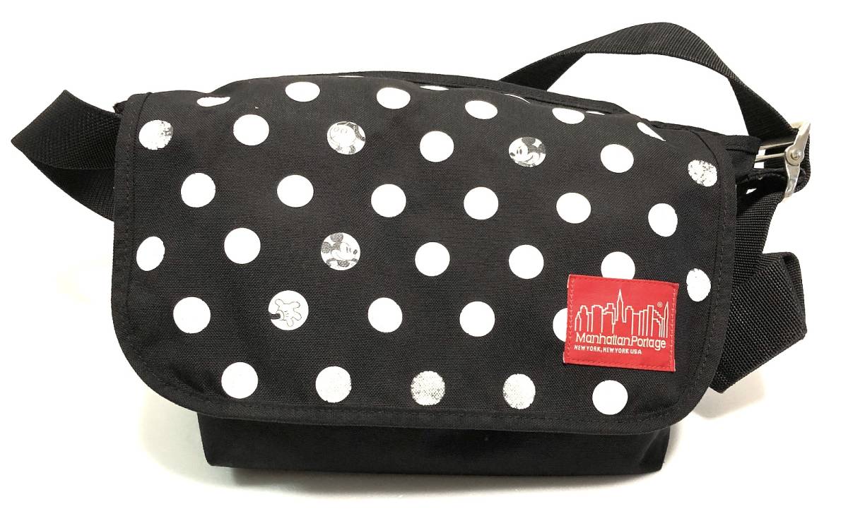  Manhattan Poe te-ji× disney messenger bag dot M Mickey Disney collaboration polka dot limitation superior article buckle 