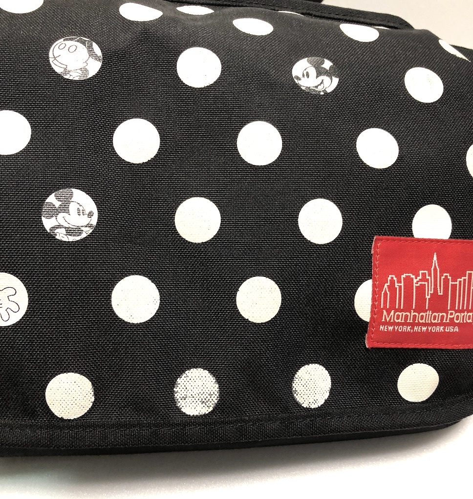  Manhattan Poe te-ji× disney messenger bag dot M Mickey Disney collaboration polka dot limitation superior article buckle 