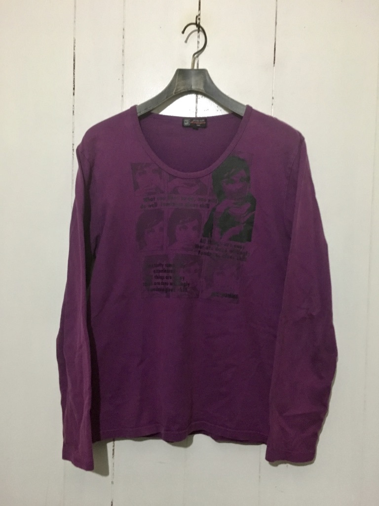 *MICHEL KLEIN homme Michel Klein Homme long sleeve T shirt long sleeve cut and sewn long T 48 purple purple woman pattern transcription print 