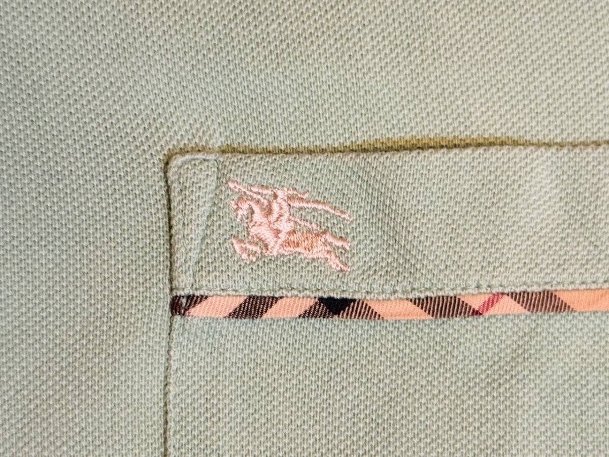 BURBERRY Burberry * polo-shirt : pale green |100% COTTON size inscription :S: dress length 70cm| width of a garment 52cm