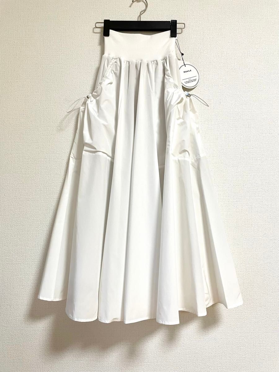 新品】MoNiLE モニーレ ウエストリブ フレアスカート ビッグ 新品】MoNiLE モニーレ ウエストリブ フレアスカート ビッグ
