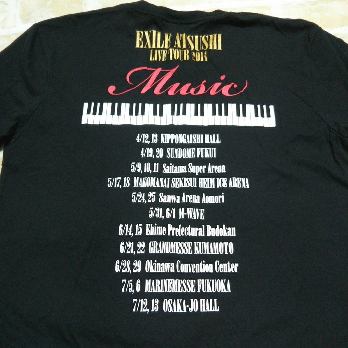 EXILE エグサイル ATSUSHI アツシ 2014年 ライブツアー Music 半袖Tシャツ Sサイズ ブラック_画像6