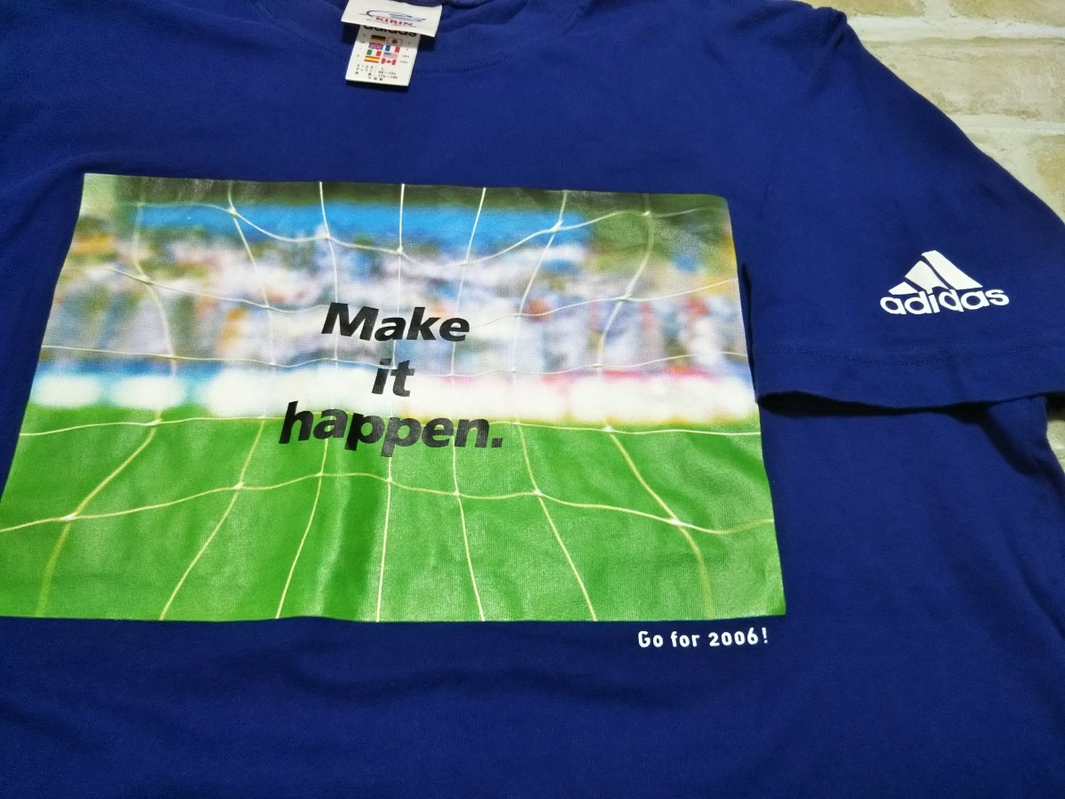adidas アディダス×キリン KIRIN サッカー 日本代表 JFA Tシャツ 2003-2006 半袖 Lサイズ ブルー_画像3