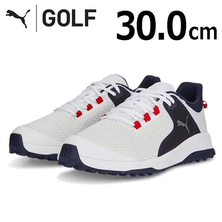 PUMA FUISON GRIP 377527 【プーマ】【スパイクレス】【サイズ:30.0cm】【カラー:04 White/Silver/Navy】【GolfShoes】