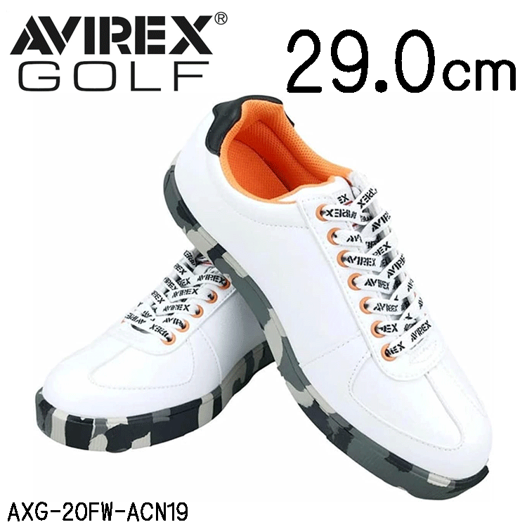AVIREX GOLF ゴルフシューズ AVG-20FW-ACN19【アヴィレックス】【ゴルフ】【スパイクレス】【ホワイト】【29.0cm】