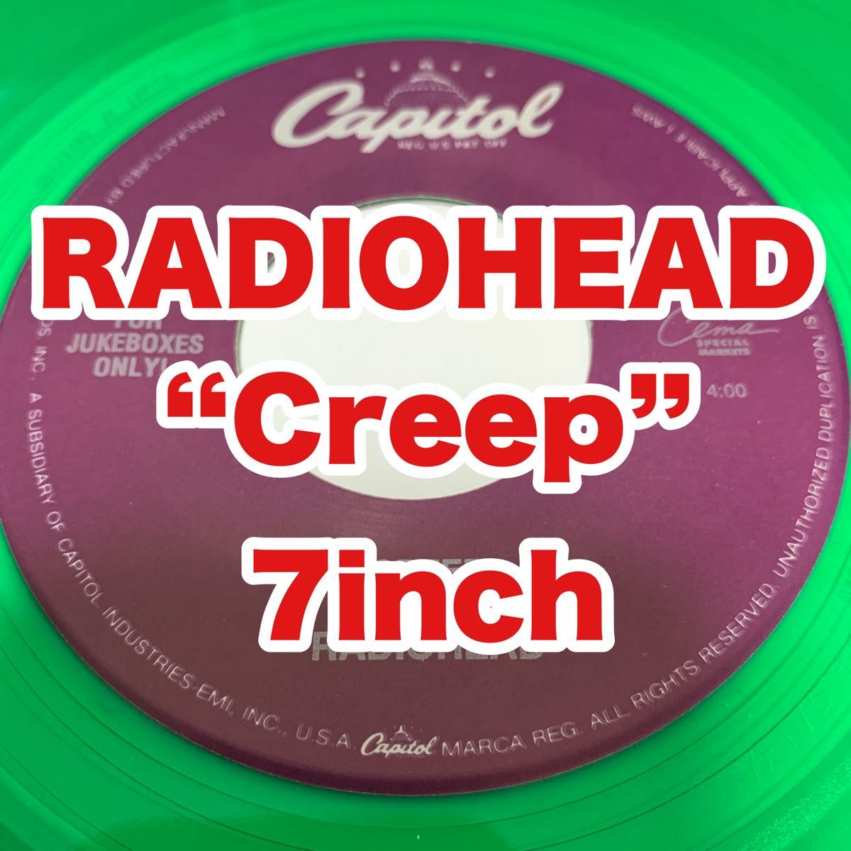 RADIOHEAD / Creep 非売品 クリアグリーンヴァイナル仕様 7 RADIOHEAD / Creep 非売品 クリアグリーンヴァイナル仕様 7