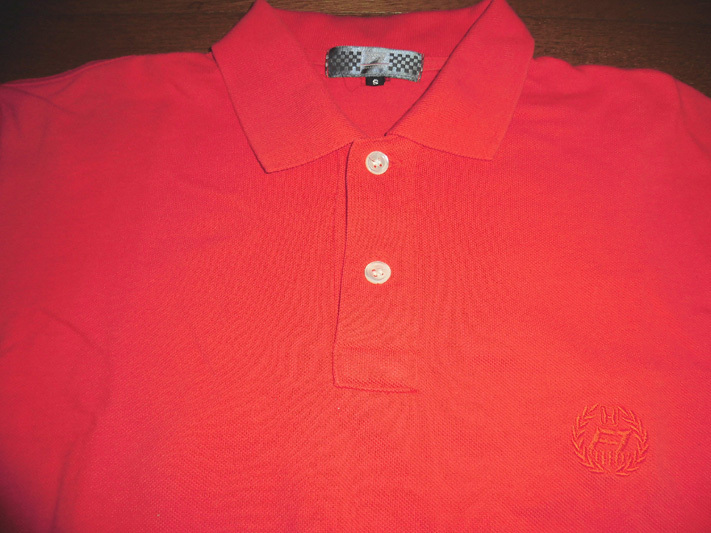 HONDA F1 ホンダ 半袖 鹿の子 ポロシャツ 刺繍ロゴマーク 当時物 正規品 RED S 使用僅 ほぼ未使用 美品_画像1
