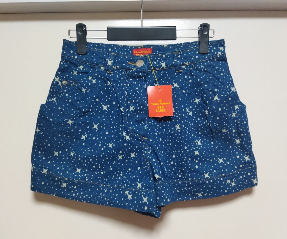極美品✨ ヴィヴィアンウエストウッド ショートパンツ オーブ総柄 デニム 2 M 新品!ヴィヴィアンウエストウッドのショートパンツ サイズ2
